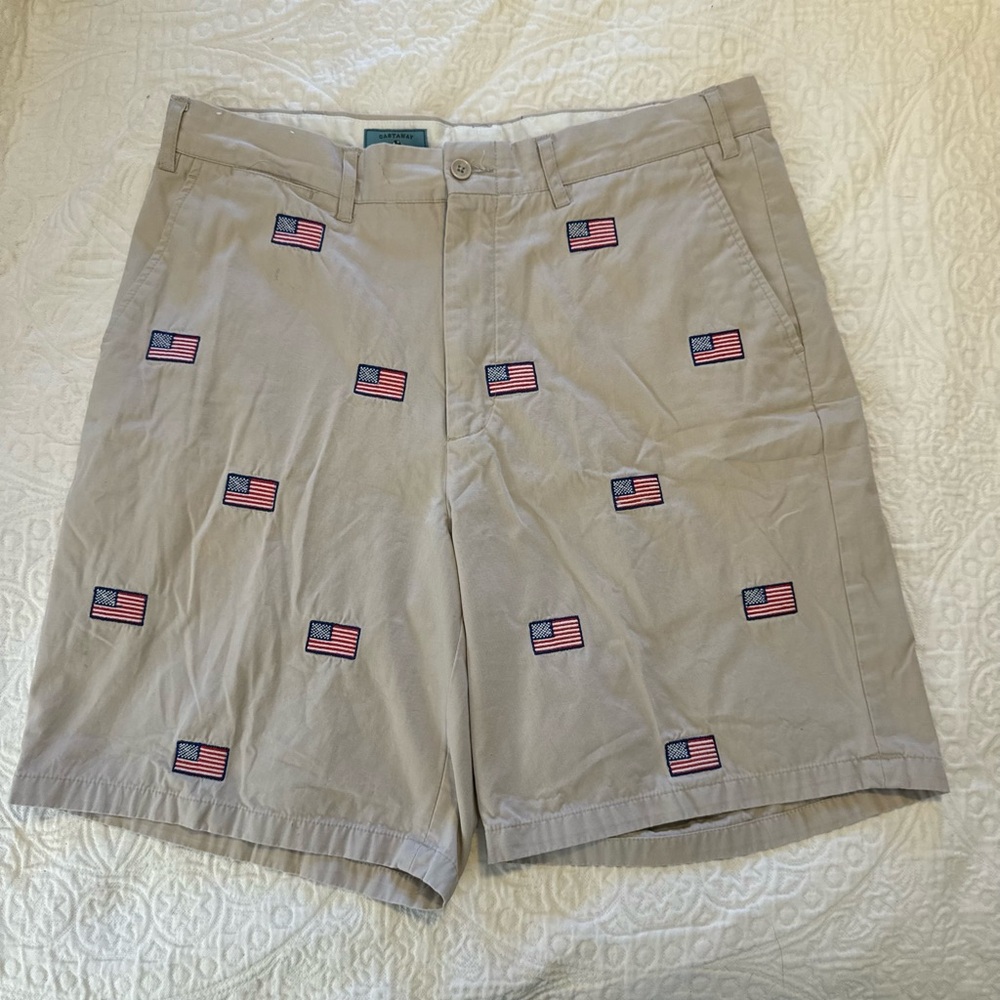 Khaki Flag Print Men's Shorts